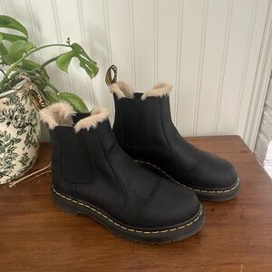 Dr. Martens Black Shearling Chelsea Boots